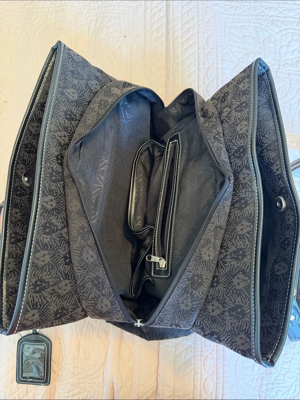 Anne Klein Black Tote with ID Tag